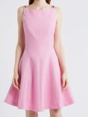 Tahari ASL Boucle Fit Pink Dress